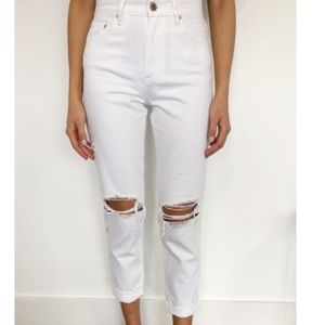 PRESLEY '90S ROLLER WHITE DISTRESSED JEANS